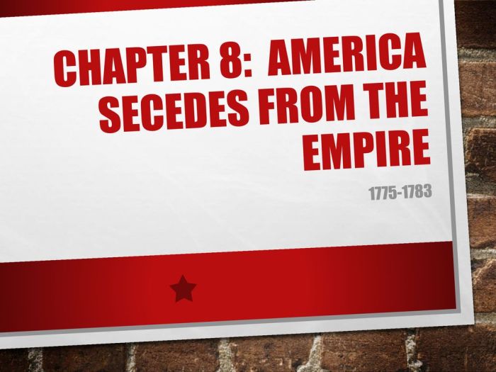 Chapter 8 america secedes from the empire