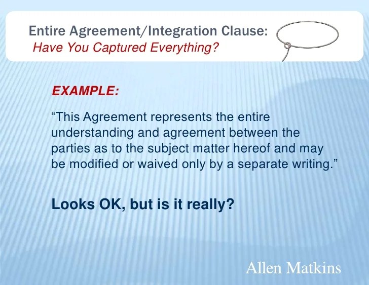 What is an integration clause